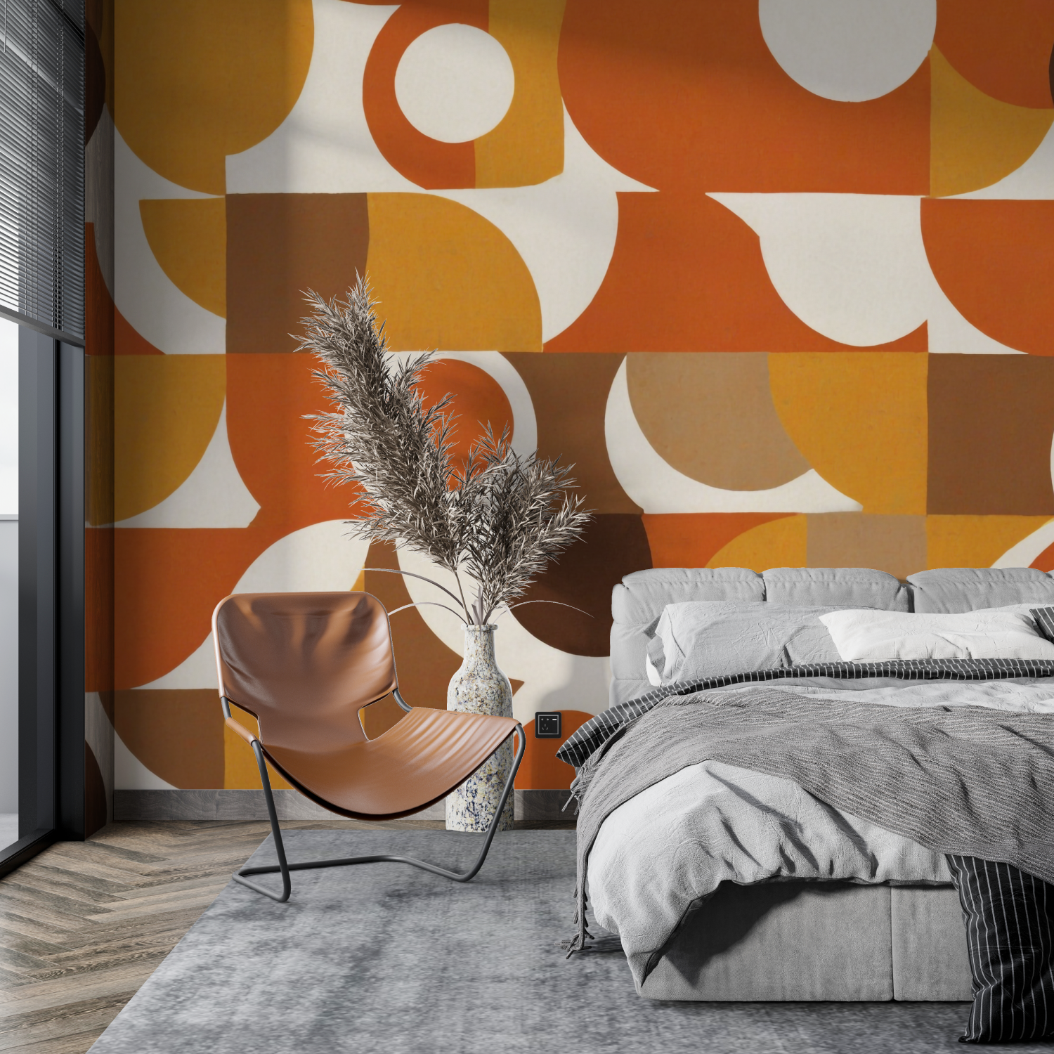 Tapete Vintage Orange - 4 Murs