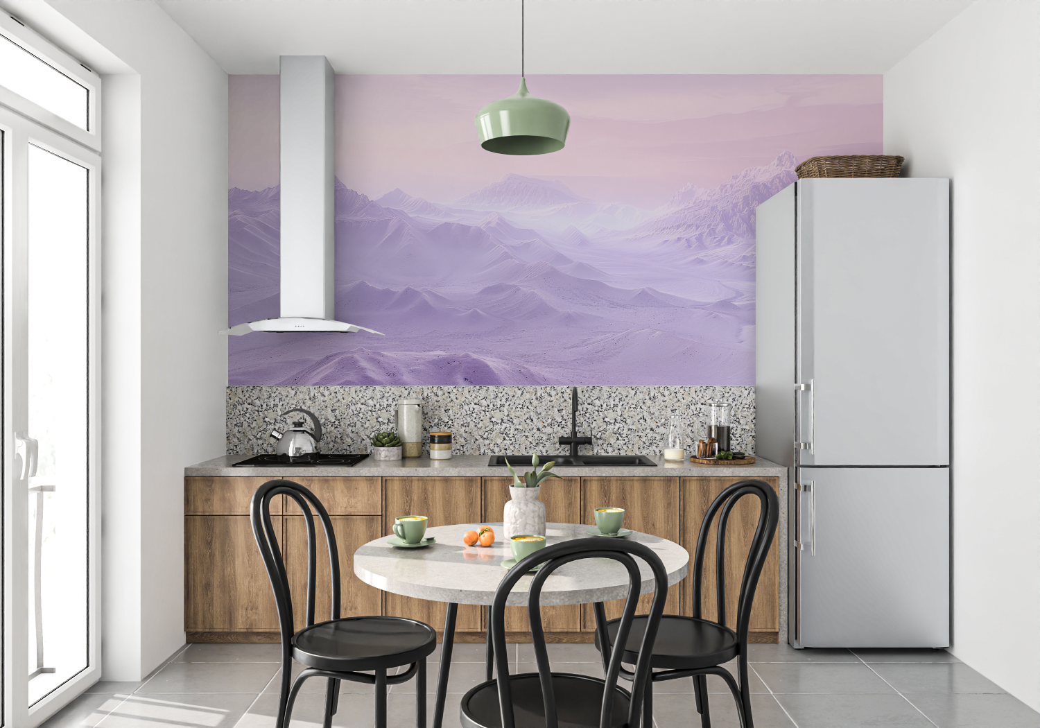 Pink Purple Mountain Wallpaper | Murals Wallpaper