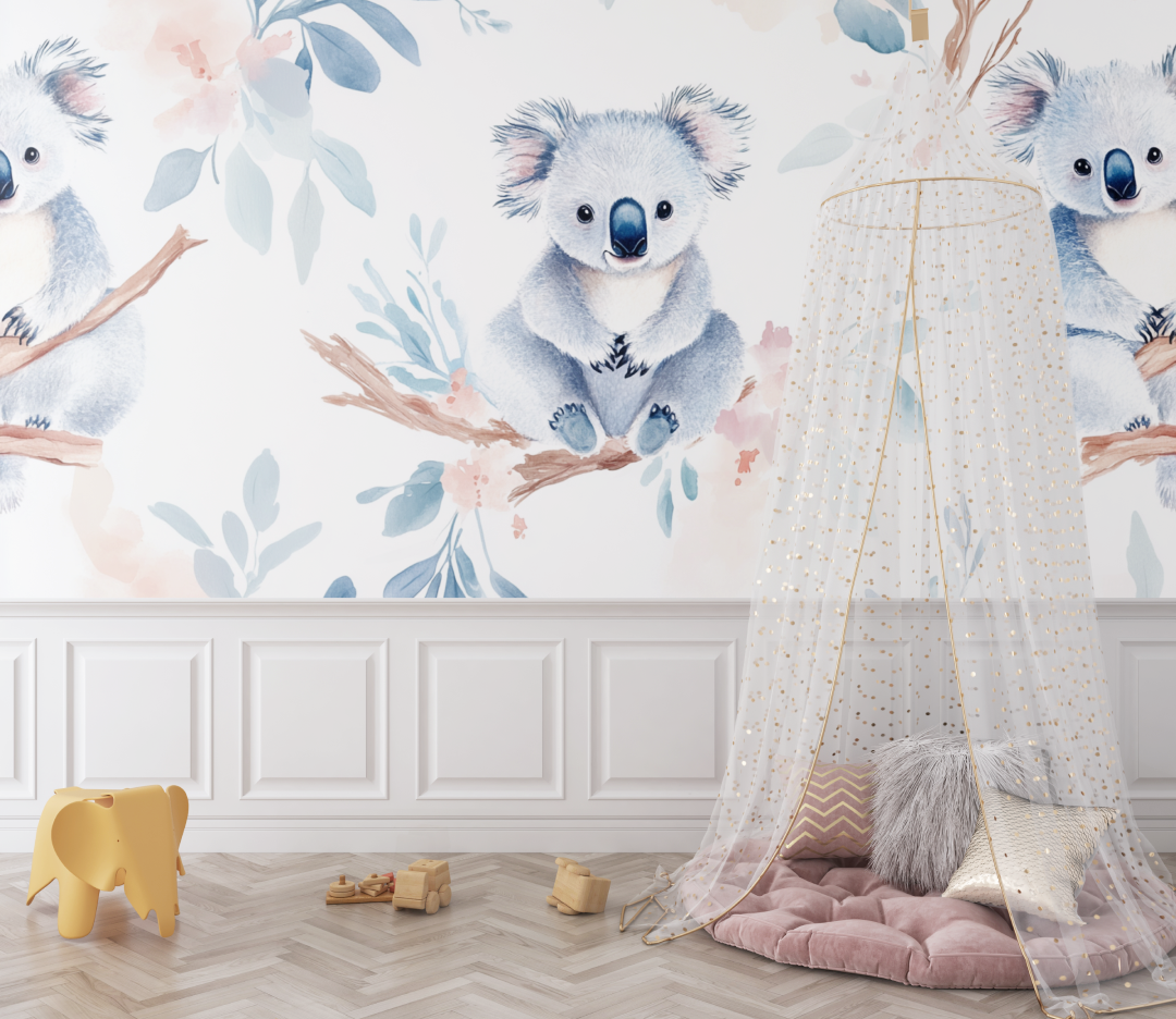 Light Feathered Koala Wallpaper | Murals Wallpaper