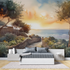Watercolor Wallpaper Mediterranean Landscape Sunset | Murals Wallpaper