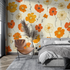 Vintage Orange and White Wallpaper | Murals Wallpaper