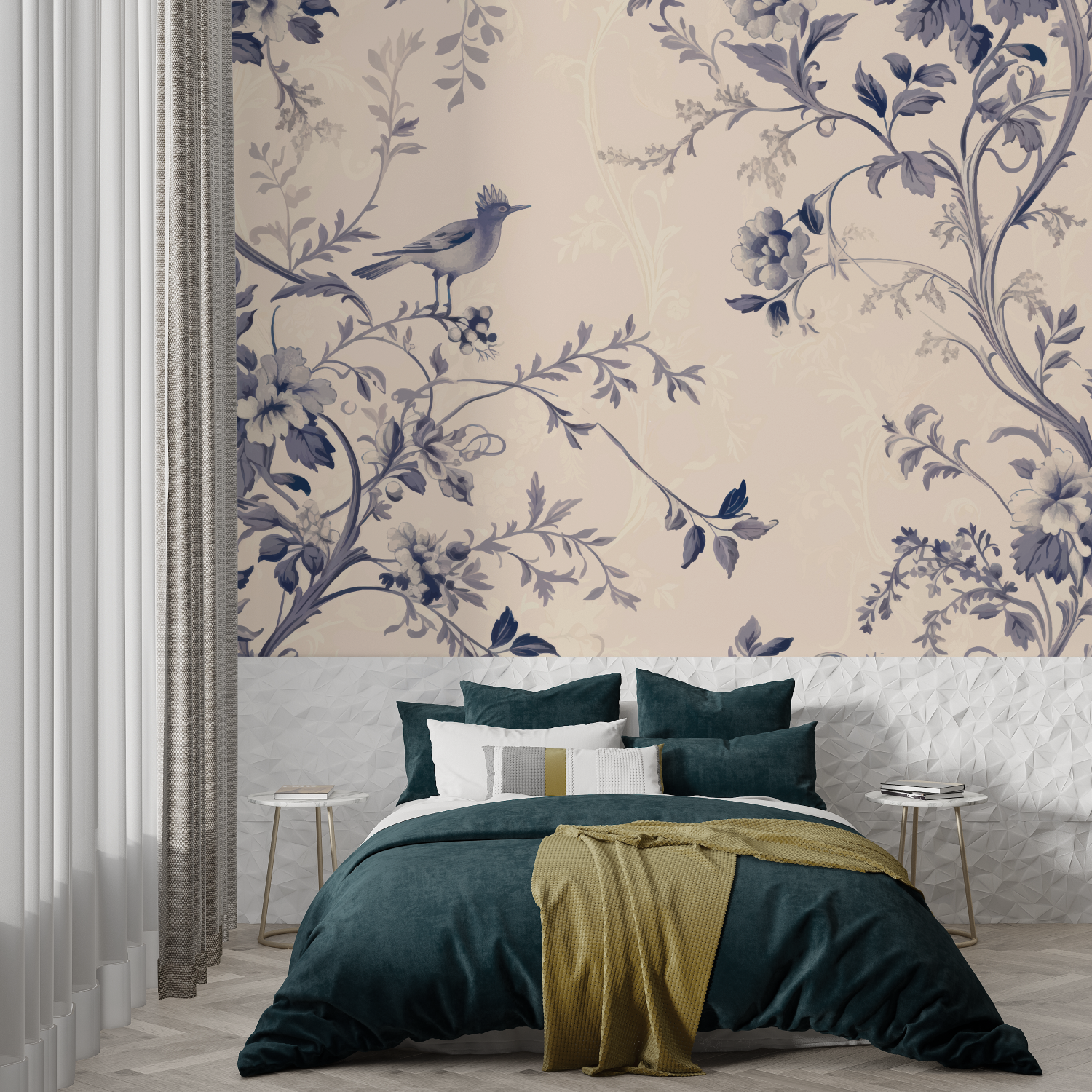 Toile de Jouy Wallpaper in Blue | Murals Wallpaper