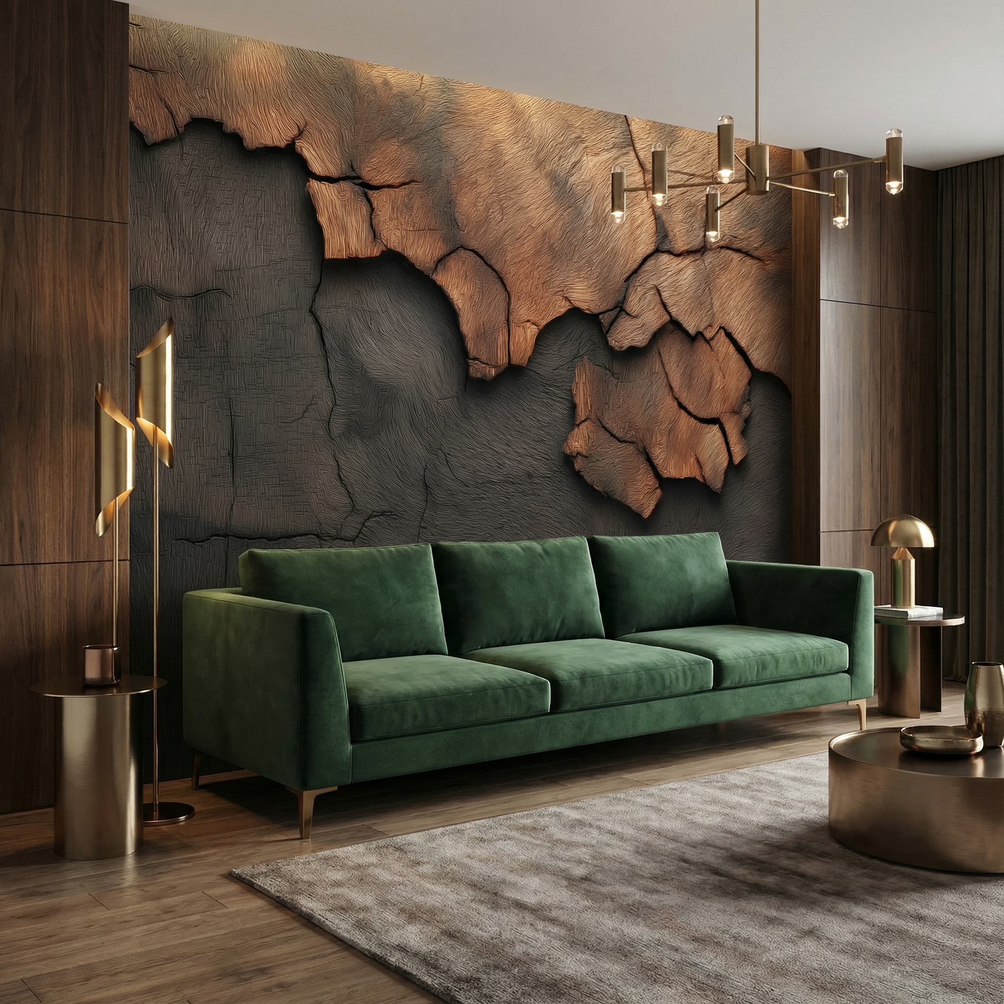 Burnt Wood Texture Mural Wallpaper