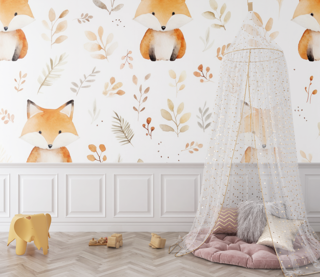 Fox Large Pattern Wallpaper | Murals Wallpaper