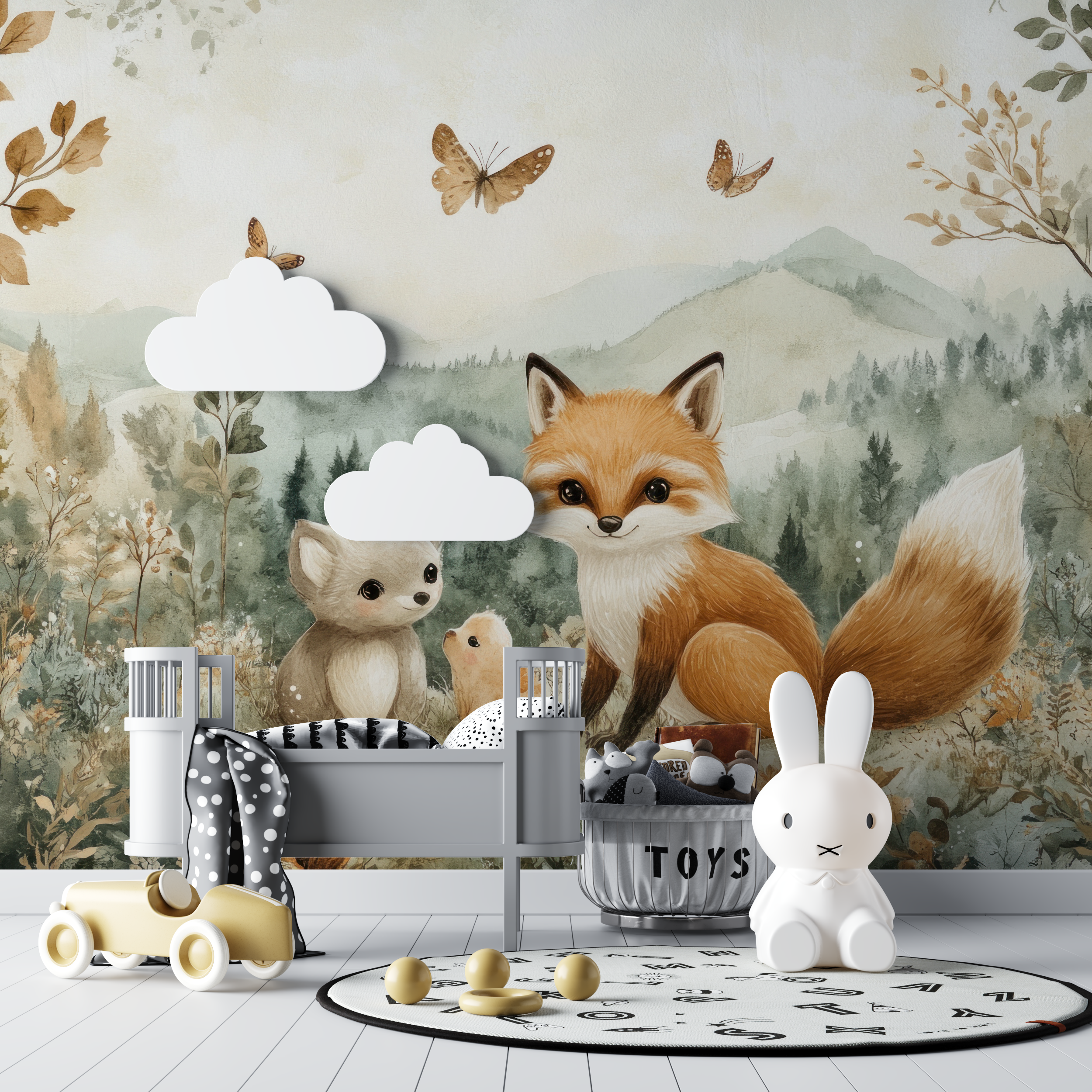 Fox and Soft Forest Wallpaper | Murals Wallpaper