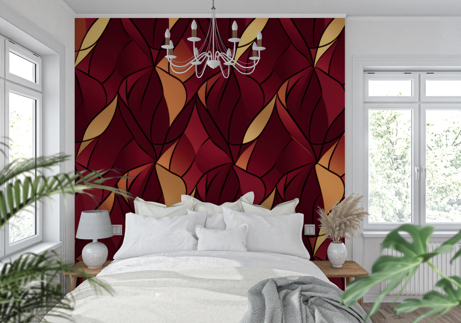 Red Deco Art Wallpaper | Murals Wallpaper