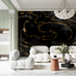 Marmortapete in Schwarz und Gold | Wandtapeten