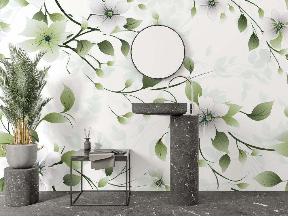 Papier peint intisse salle de bain salle bain