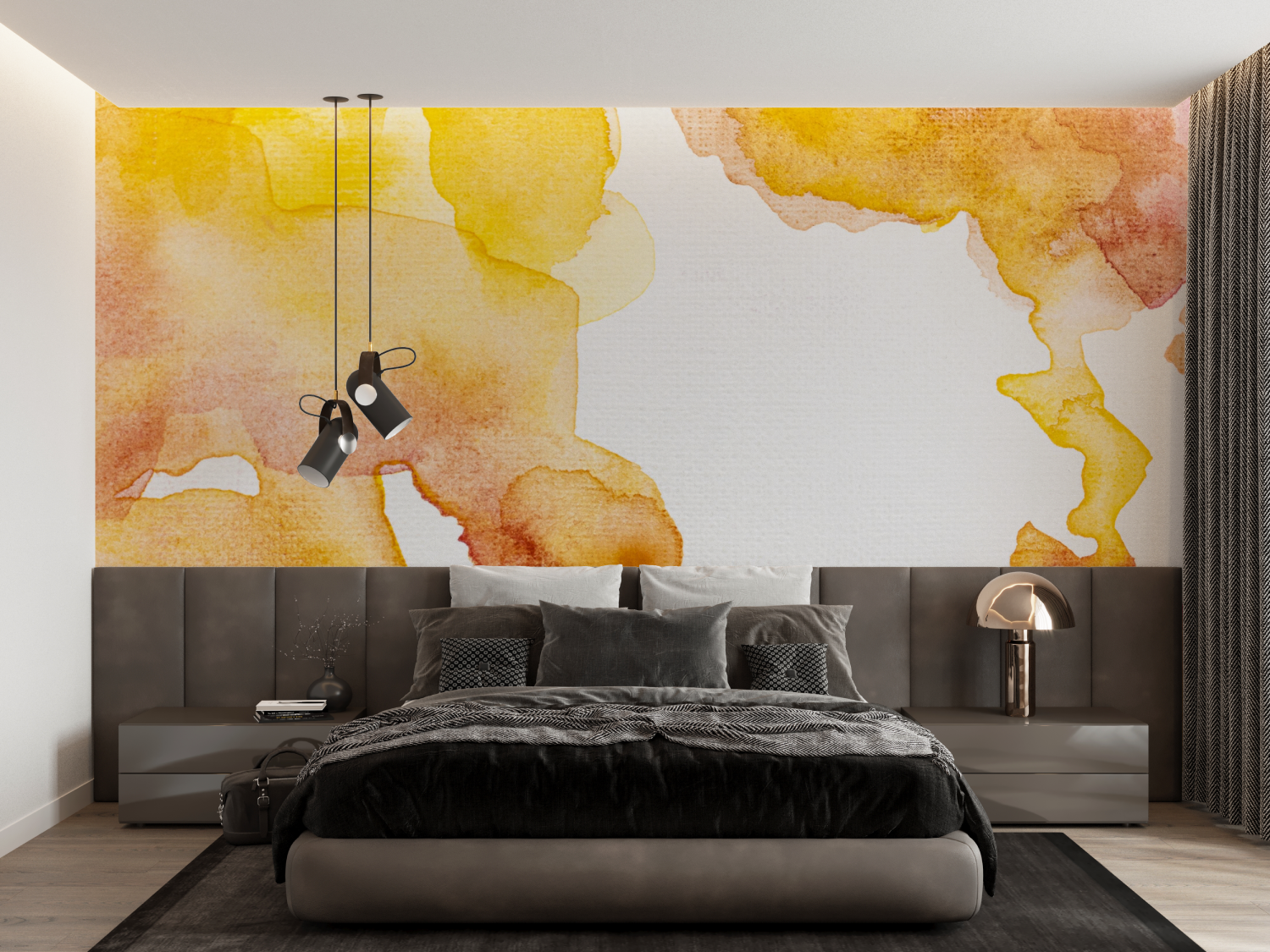 Watercolor Orange Wallpaper | Murals Wallpaper