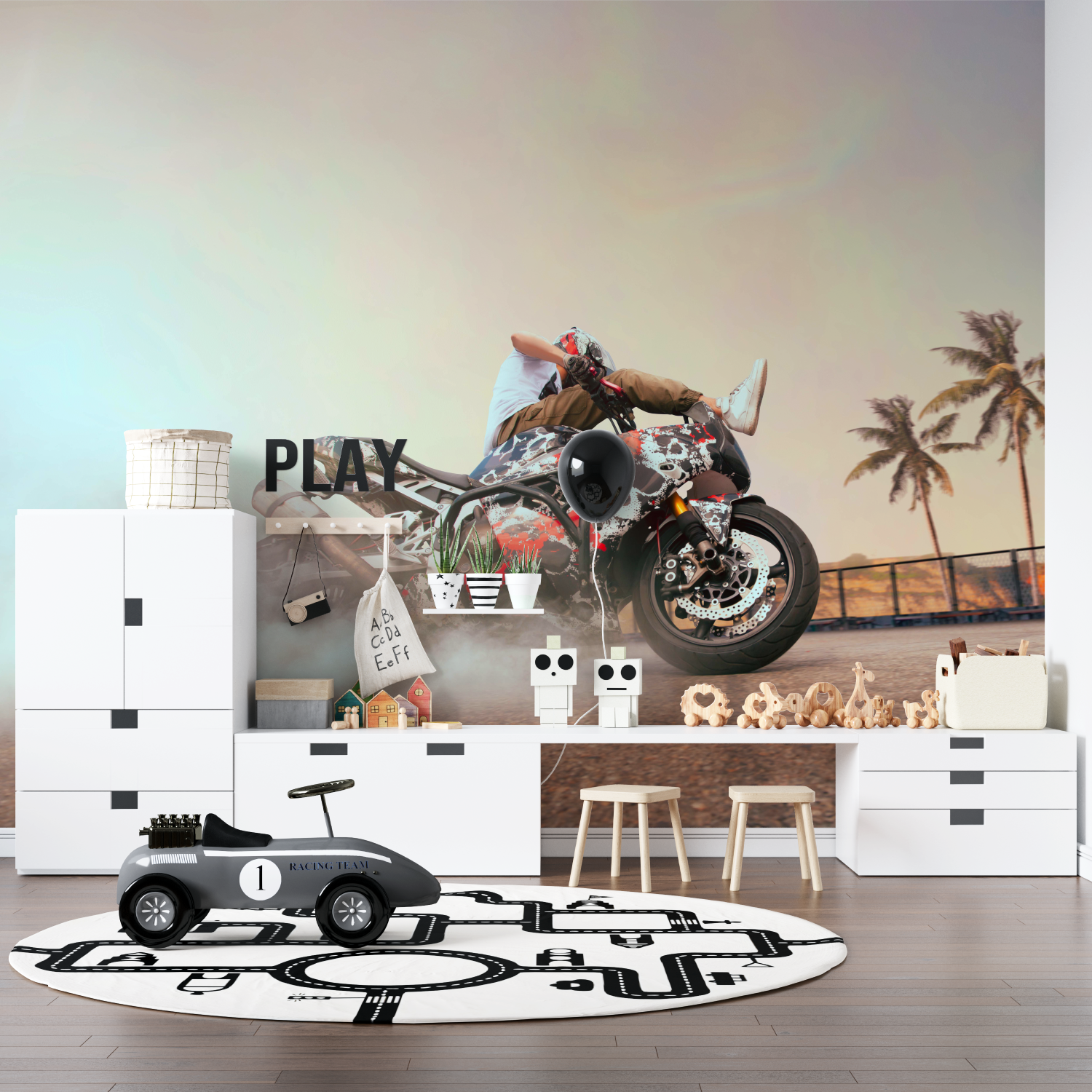 Freestyle Drift Motorcycle Wallpaper | Murals Wallpaper