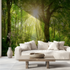 Sunny forest mural wallpaper canape tendance