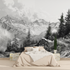 French Black and White Alps Mural Wallpaper