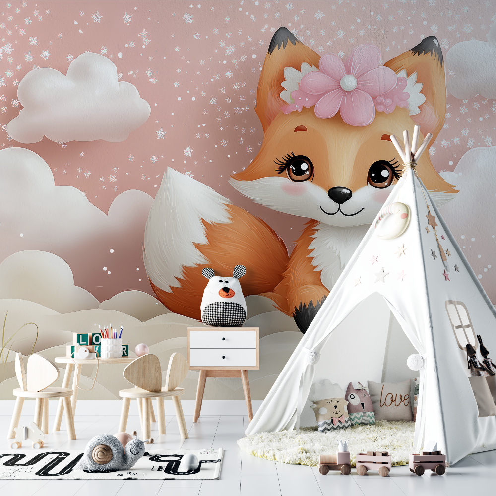 Fox Wallpaper for Baby Girl | Murals Wallpaper