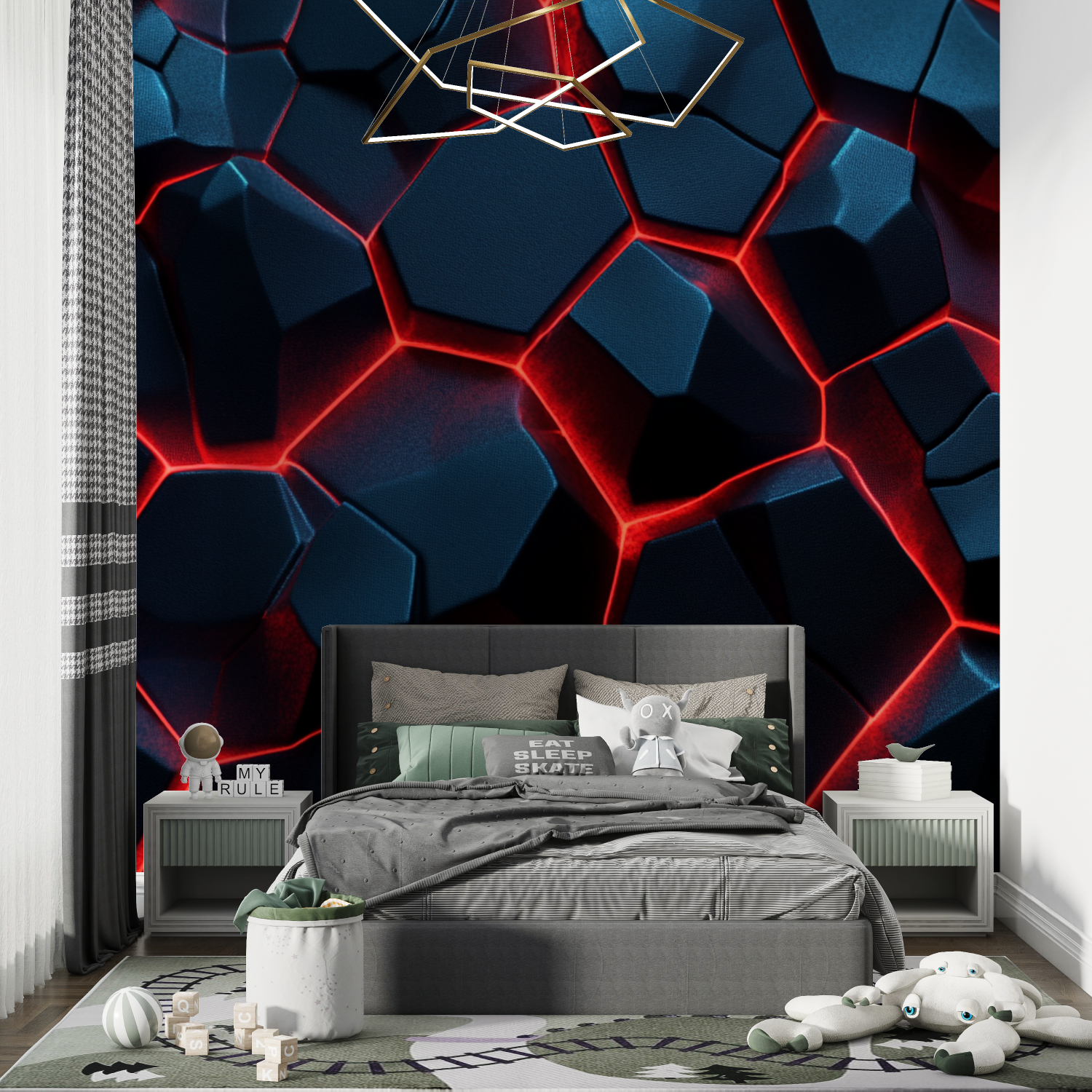 Black Neon Gaming Room Wallpaper | Murals Wallpaper