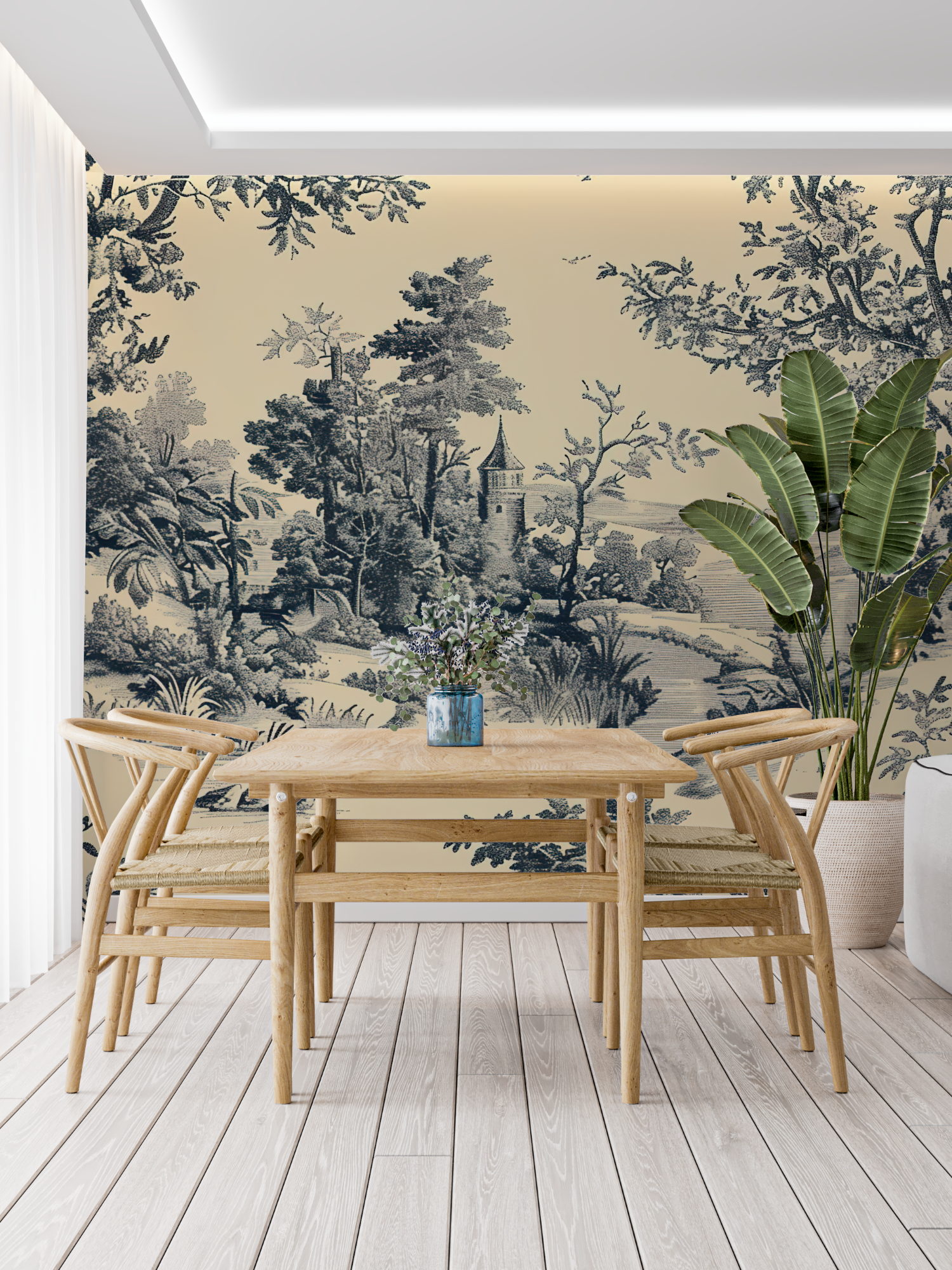 Toile de Jouy Wallpaper Chateau | Murals Wallpaper
