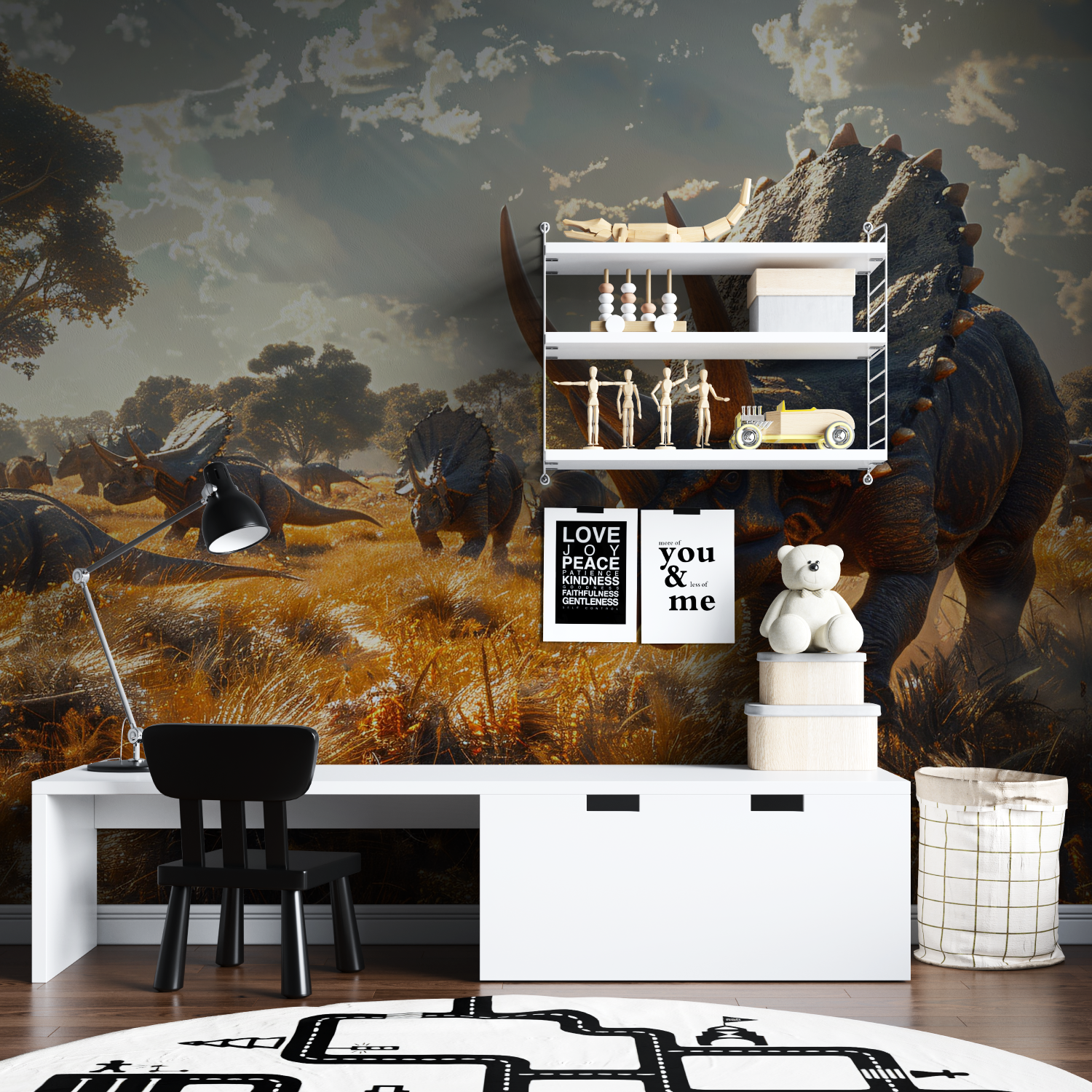 Triceratops Hunting Wallpaper | Murals Wallpaper
