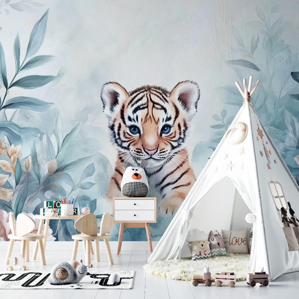 Tiger and Enchanted Forest Wallpaper | Murals Wallpaper