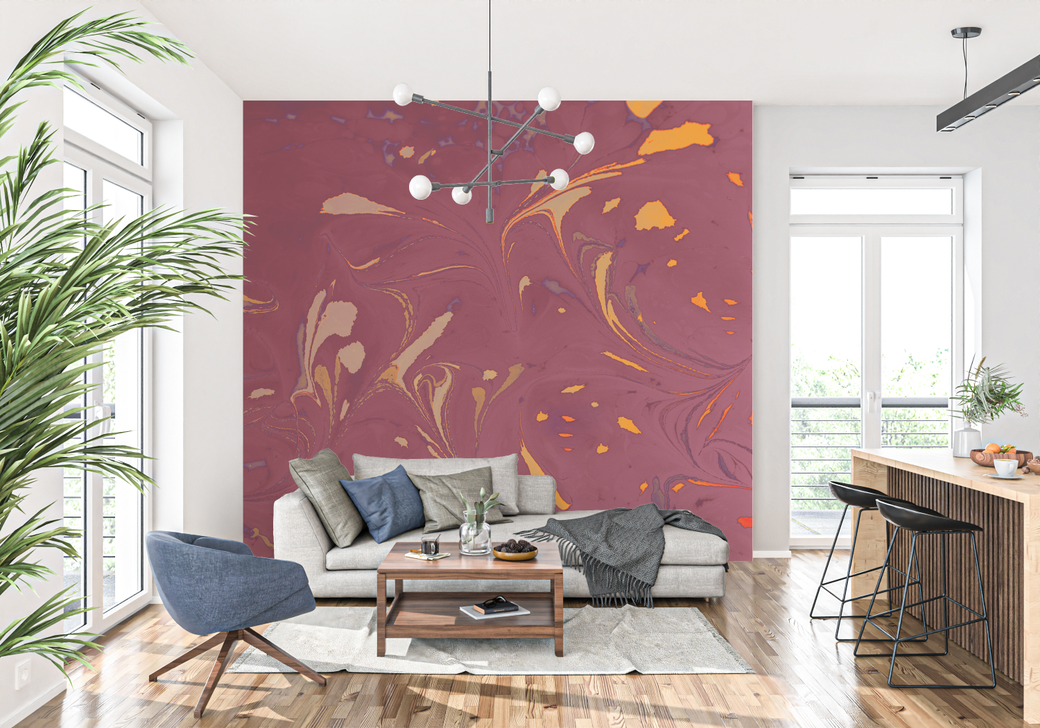 Abstract Bordeaux Wallpaper | Murals Wallpaper