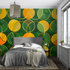 Geometric Green Orange Wallpaper | Murals Wallpaper