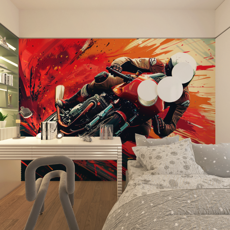 3D Wallpaper Teen Bedroom Motorcycle | Murals Wallpaper