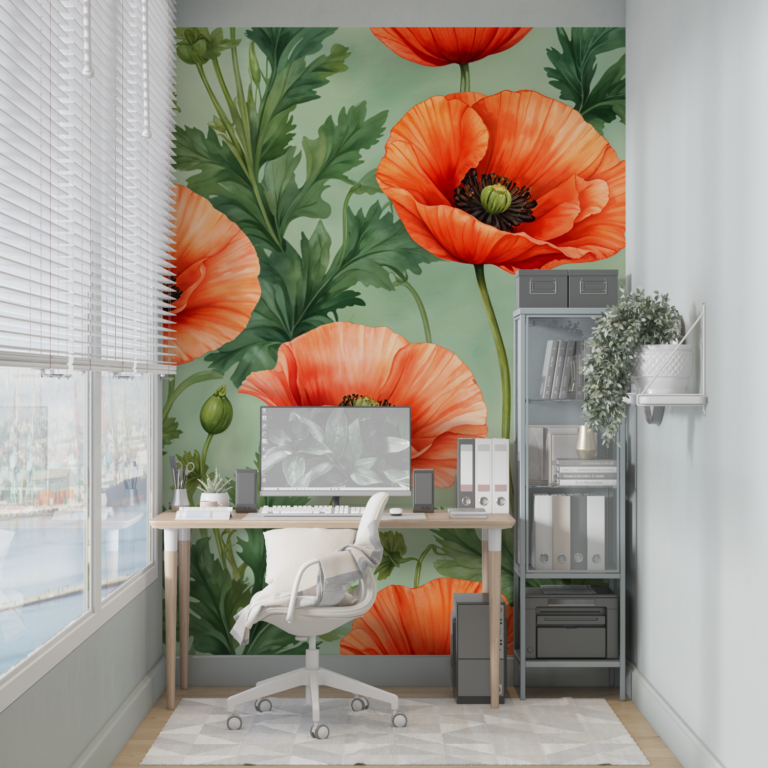 Vintage Red Floral Wallpaper | Murals Wallpaper