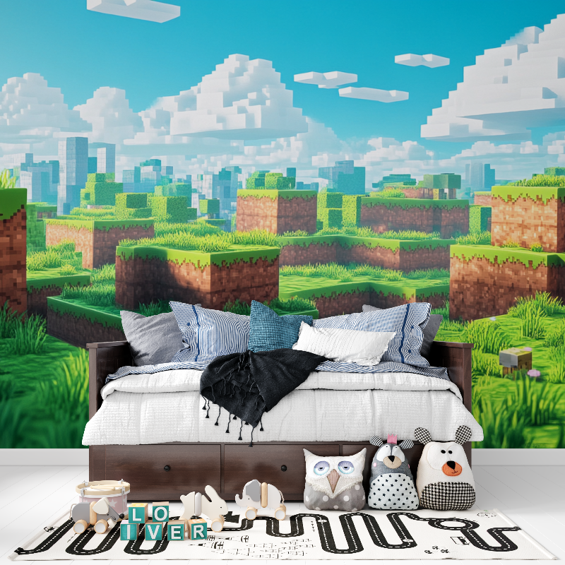 Minecraft Pixel Art Wallpaper | Murals Wallpaper