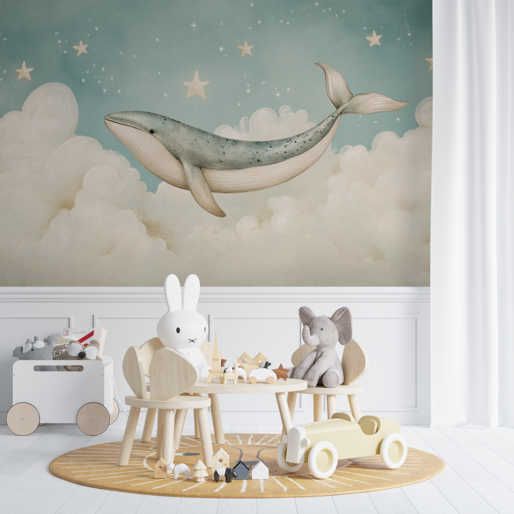 Whale and Clouds Wallpaper | Murals Wallpaper