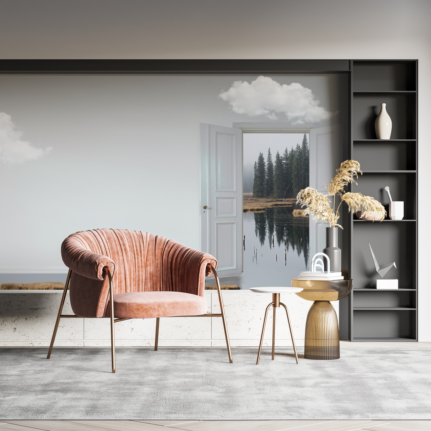 3D Wall Mural Door Trompe L'Oeil | Murals Wallpaper