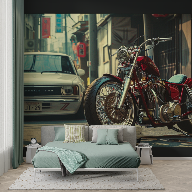 Motorcycle and Car Wallpaper | Murals Wallpaper