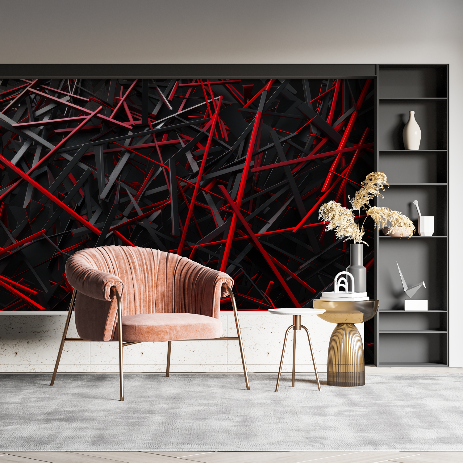 Papier Peint Noir Et Rouge – Panorama-Wandbild