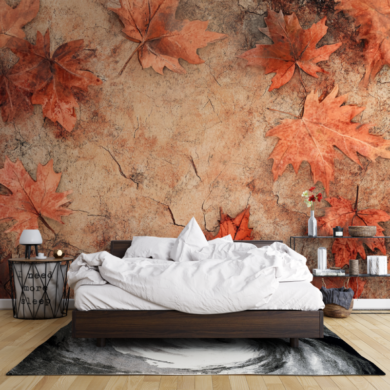 Terracotta Wood Finish Wallpaper | Murals Wallpaper