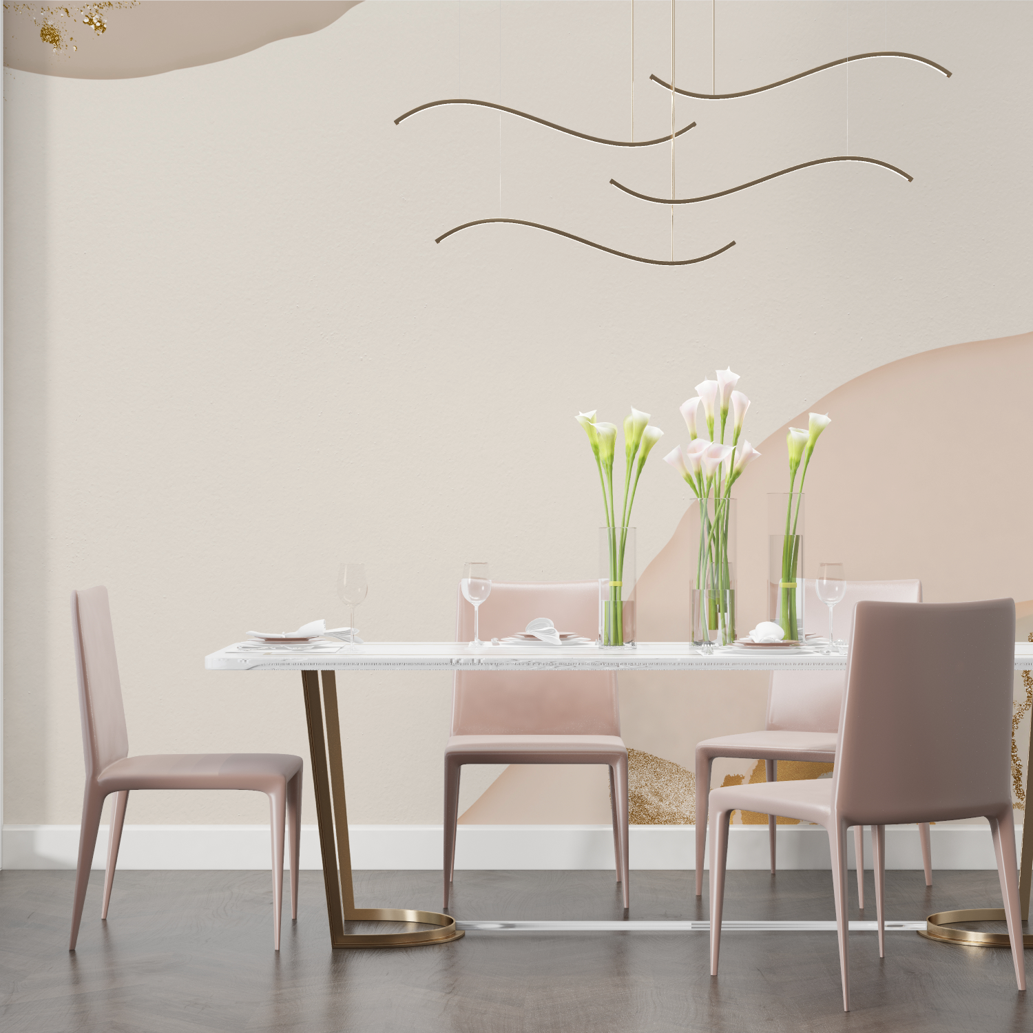 Cocooning Rose Gold Wallpaper | Murals Wallpaper