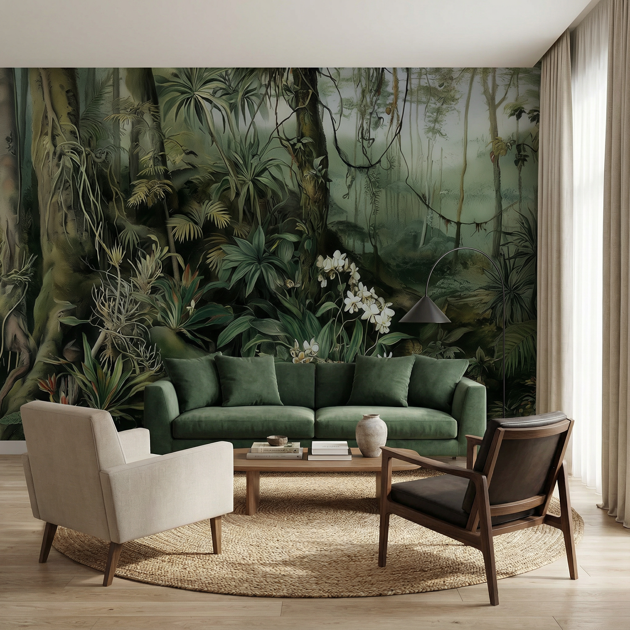 Emerald Deep Jungle Mural Wallpaper