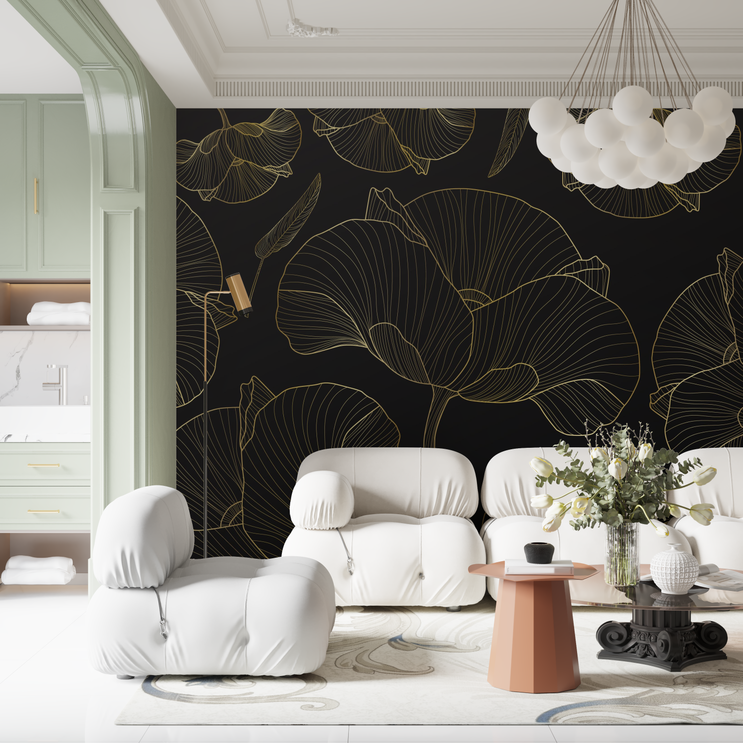 Black Ginkgo Wallpaper | Murals Wallpaper