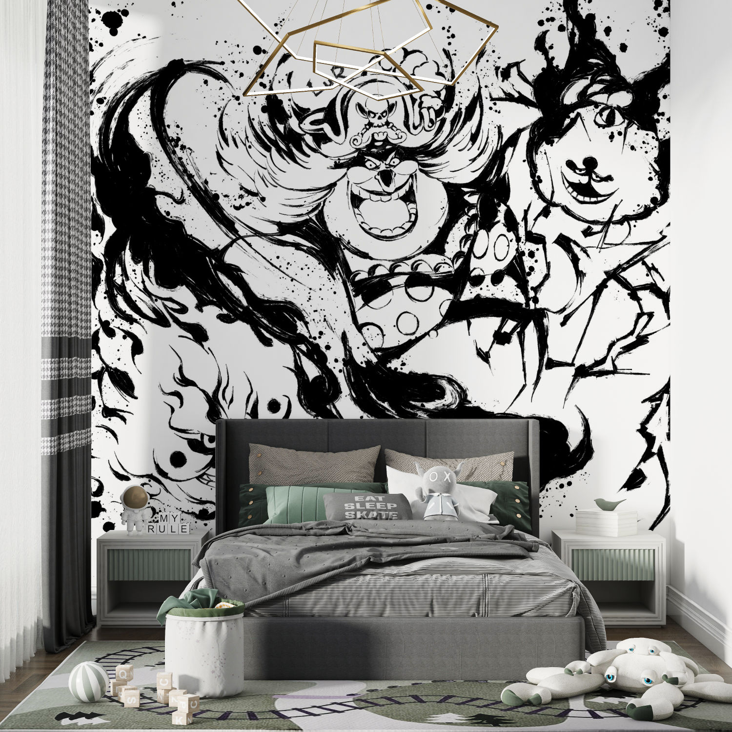 One Piece Big Mom Black and White Wallpaper | Murals Wallpaper