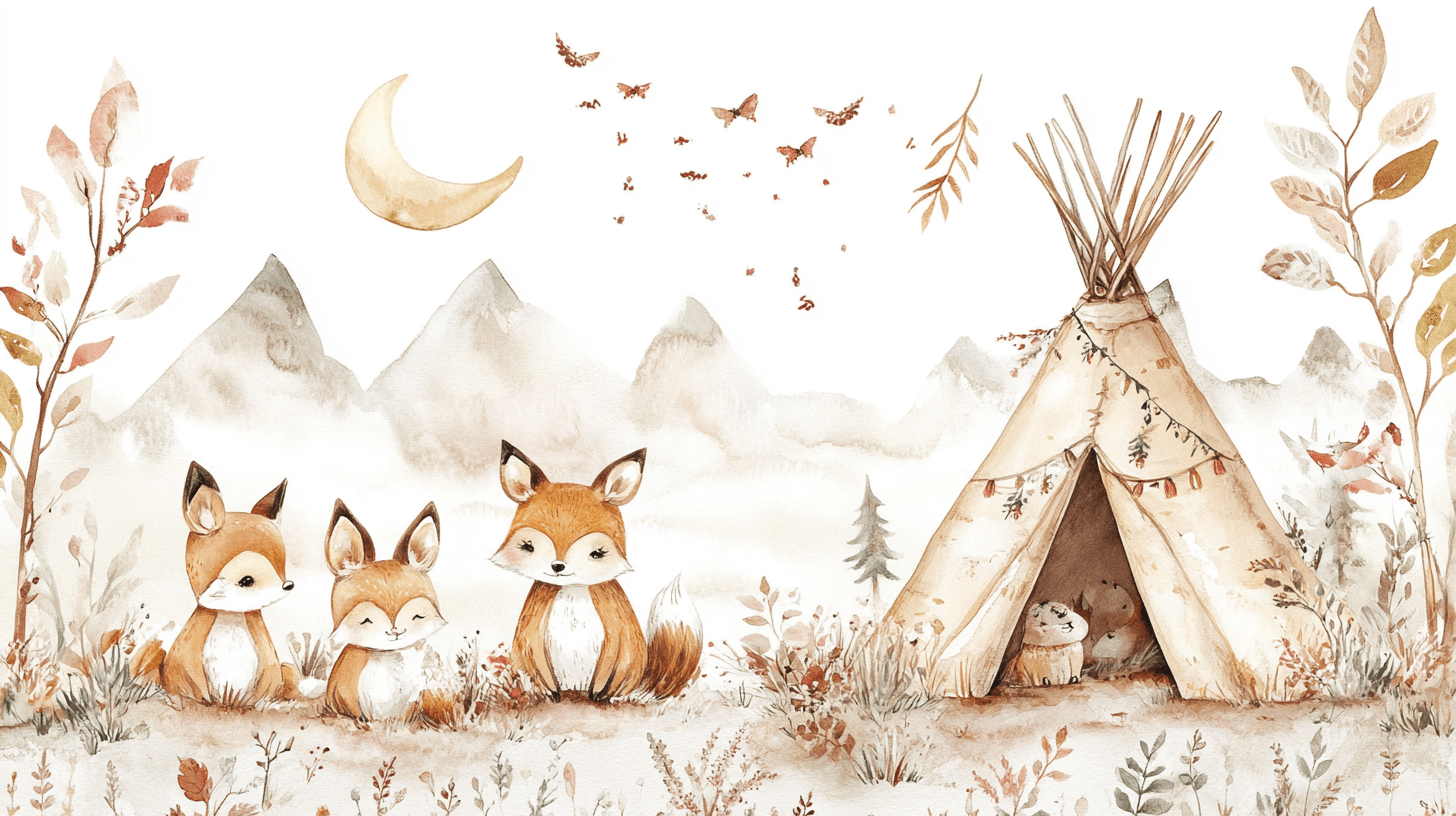 Papier Peint Bébé Tipi Tapisserie