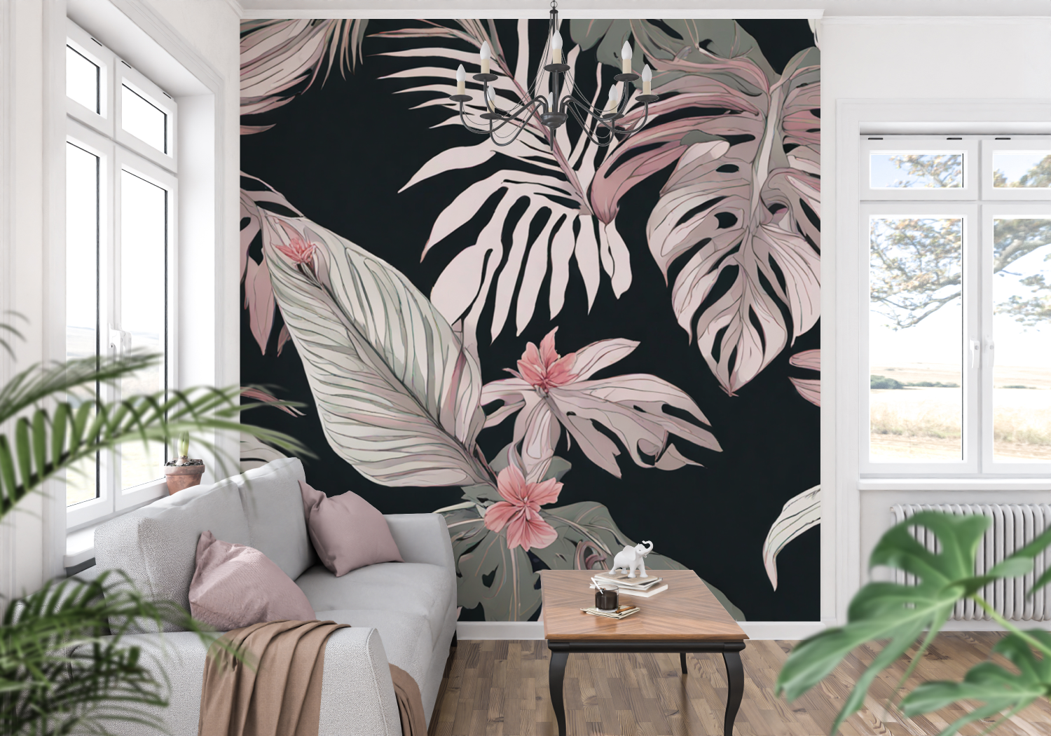 Pink Green Wallpaper | Murals Wallpaper