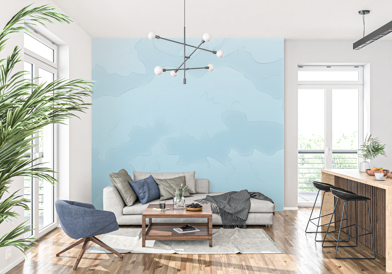 Sky Blue Wallpaper | Murals Wallpaper