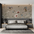 Vintage brown beige birds mural...er chambre adulte tendance