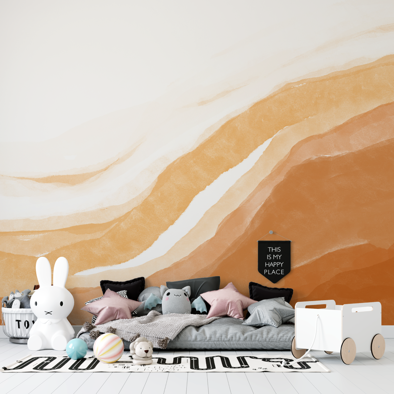 Orange Kids Wallpaper | Murals Wallpaper