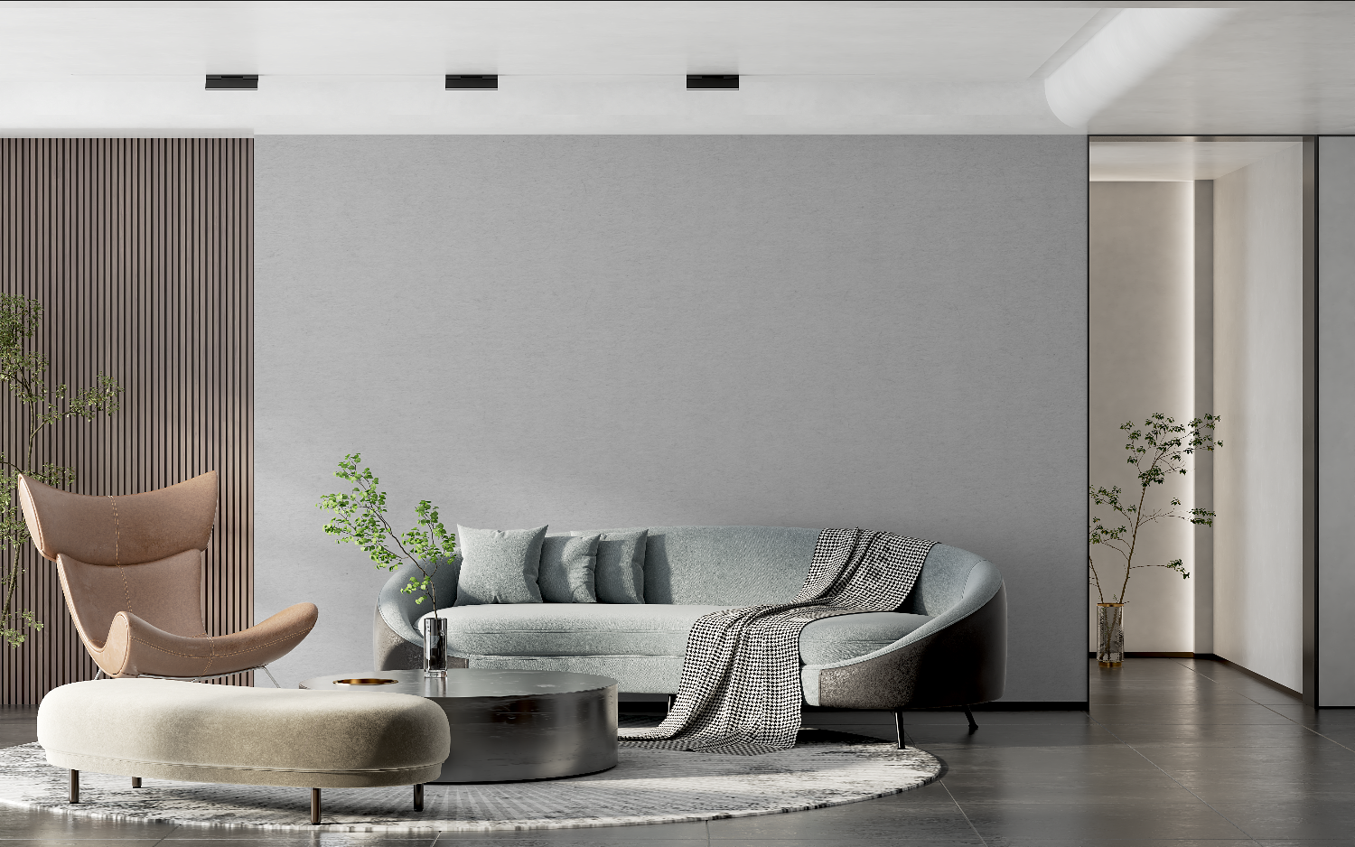 Light Gray Non-Woven Wallpaper | Murals Wallpaper