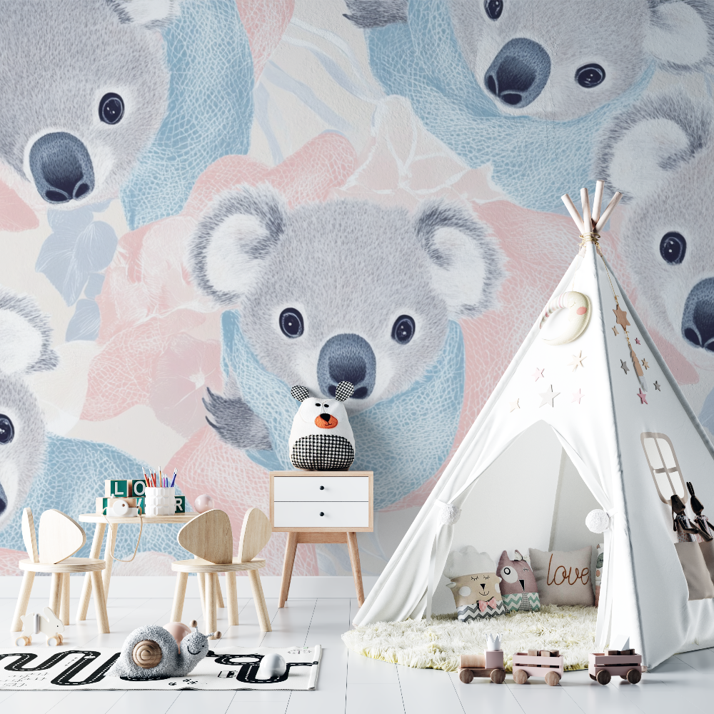 Koala Wallpaper and Knitted Blanket | Murals Wallpaper