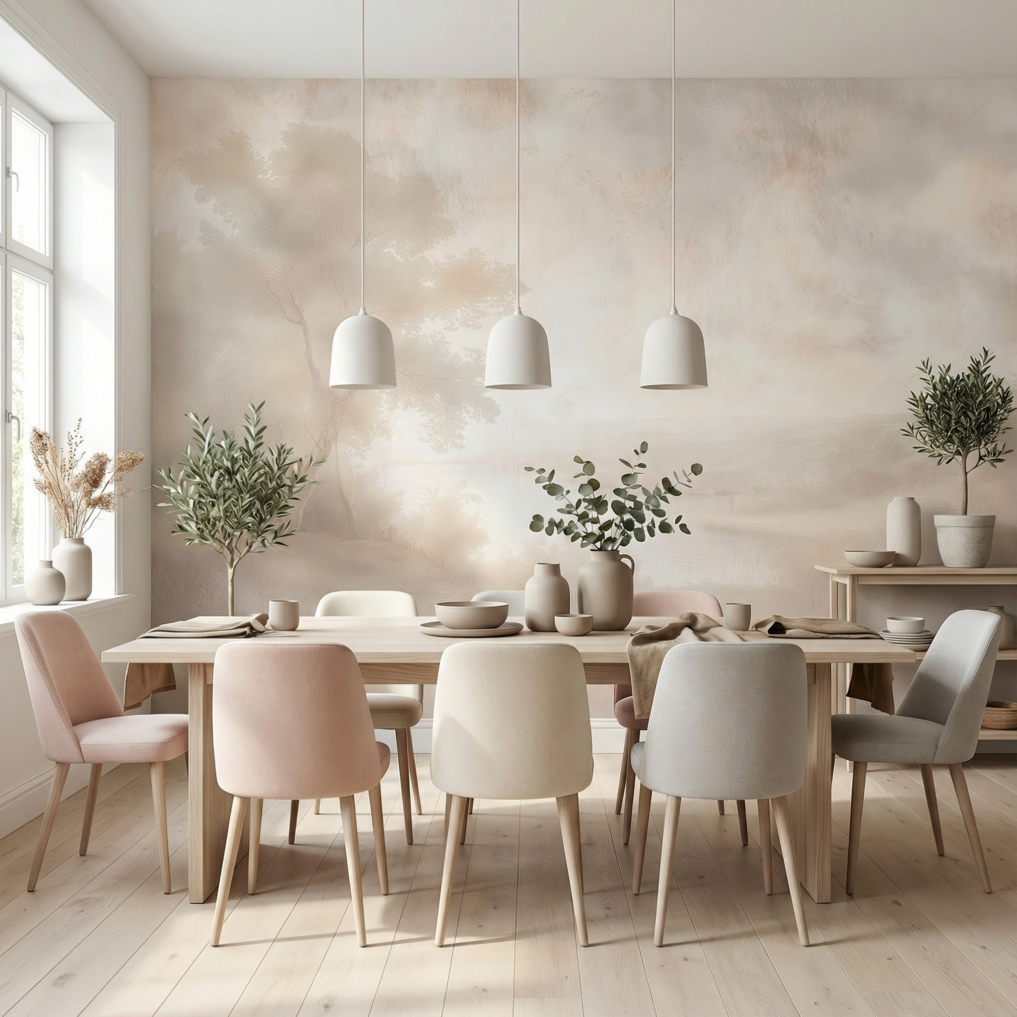 Pastel Heritage Landscape Mural Wallpaper