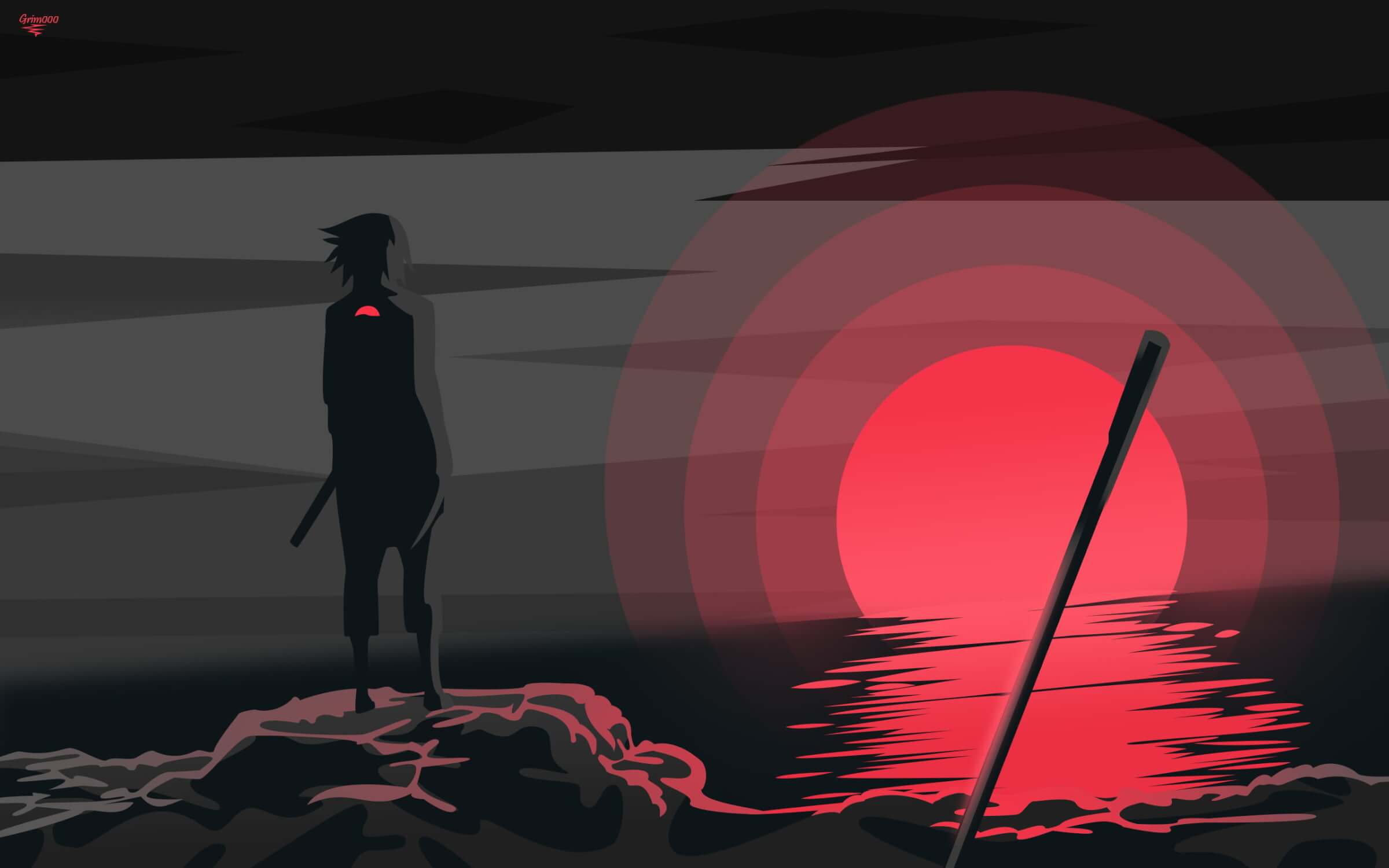 Naruto Black and Red Wallpaper | Murals Wallpaper