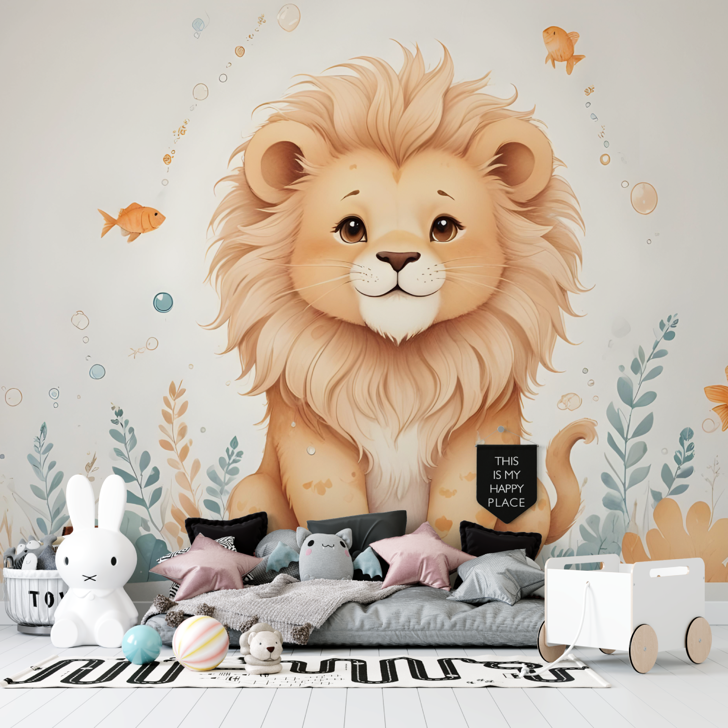 Lion Cub Wallpaper for Kids | Murals Wallpaper