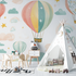 Hot Air Balloon and Rainbow Soft Wallpaper | Murals Wallpaper