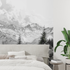 French Black and White Alps Mural Wallpaper