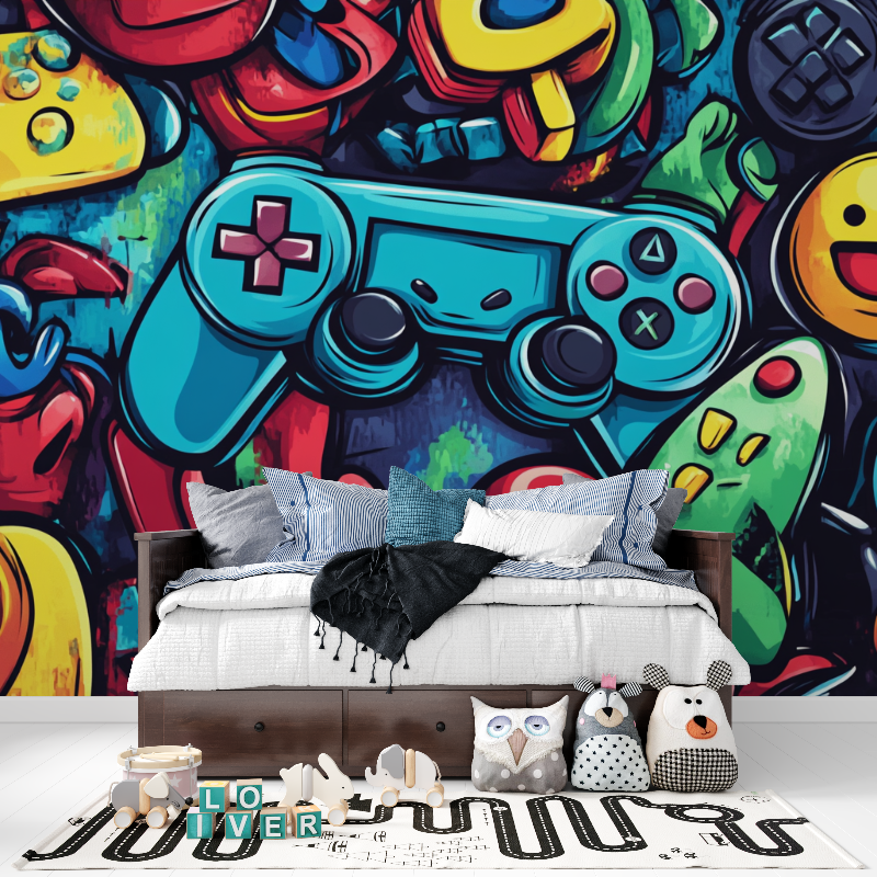 Geek Graffiti Video Games Mural Wallpaper