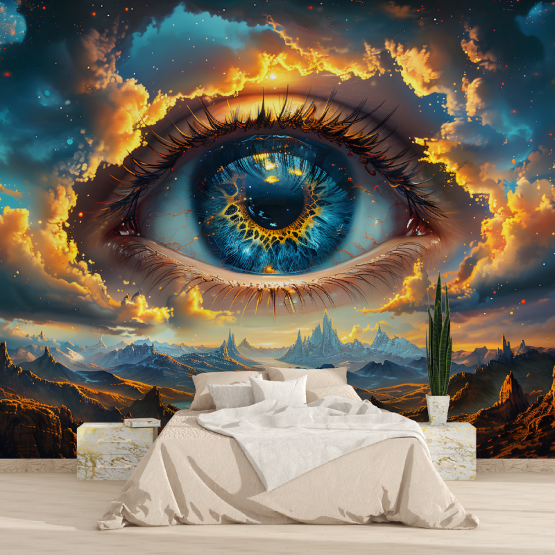 3D Space Living Room Wallpaper | Murals Wallpaper