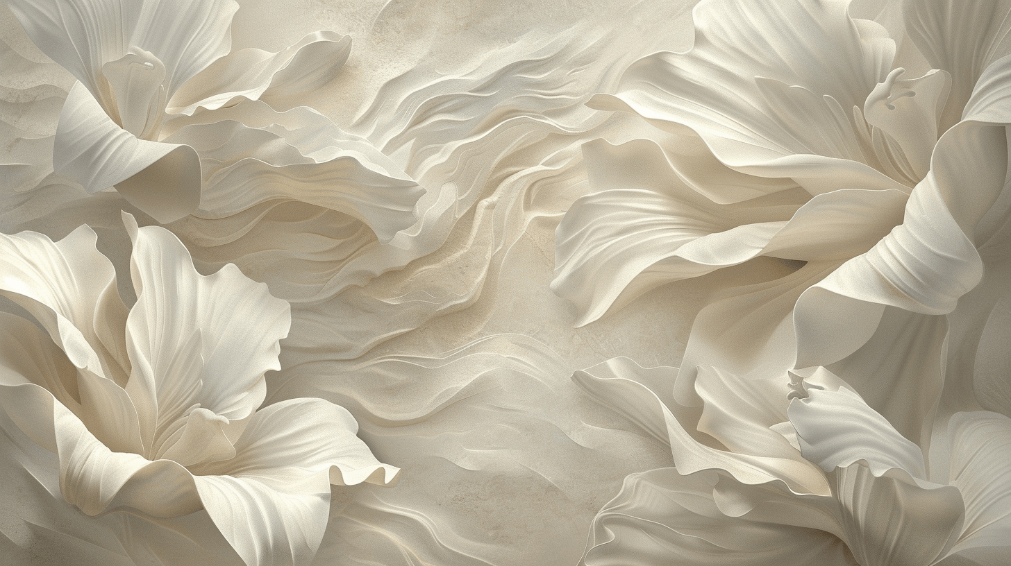 White Flower 3D Wallpaper | Murals Wallpaper